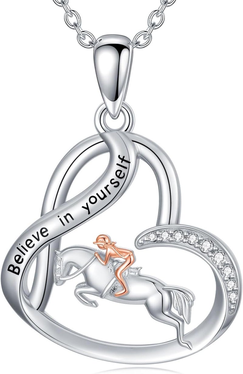 Cargari Store Dragonfly/Butterfly/Elephant/Hummingbird/Axolotl/Horse/Panda/Bee necklace for Women 925 Sterling Silver Heart Pendant Necklace Animal Jewelry Gifts for Women - Image 1